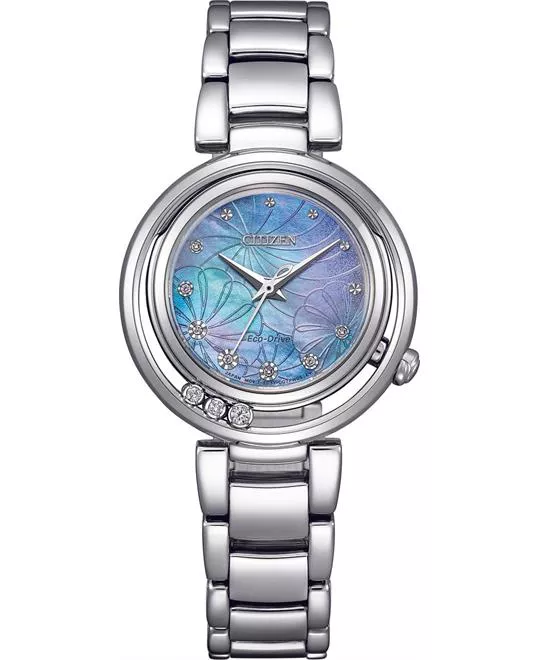 Citizen L Eco-Drive Diamond Mother of Pearl Blue Dial Watch 29.8mm
