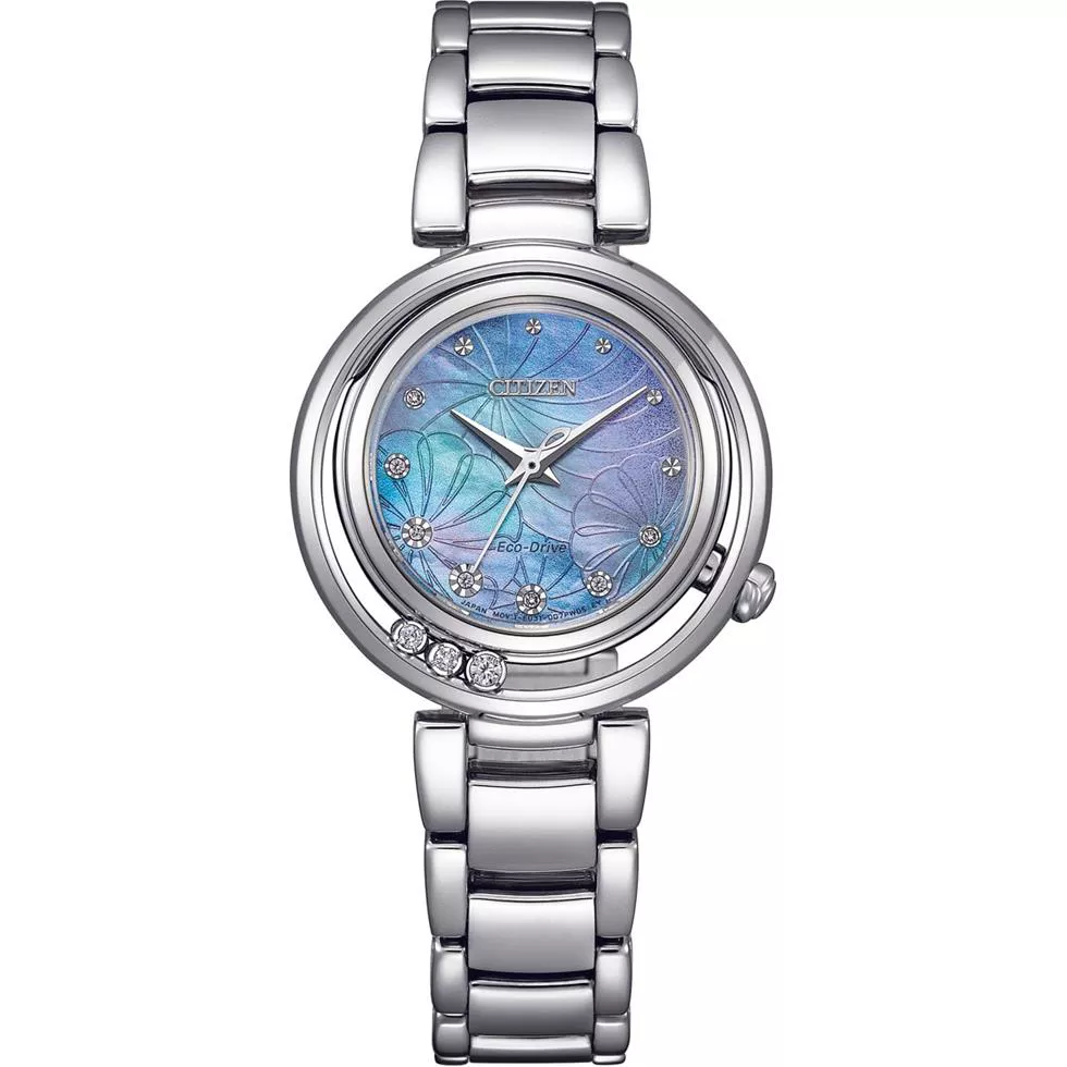Citizen L Eco-Drive Diamond Mother of Pearl Blue Dial Watch 29.8mm