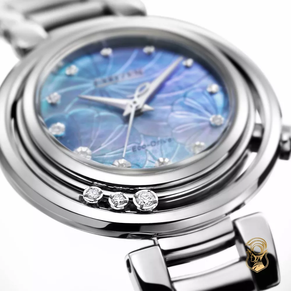 Citizen L Eco-Drive Diamond Mother of Pearl Blue Dial Watch 29.8mm