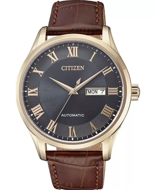 Citizen Men Automatic Leather Strap Watch 41mm