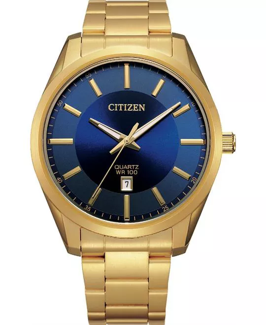 Citizen Quartz Blue Dial Gold-tone Watch 42MM