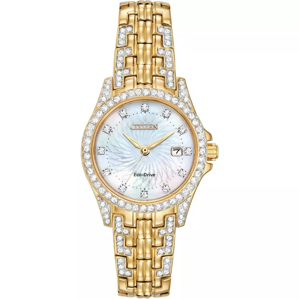 CITIZEN Silhouette Crystal Mother of Pearl Ladies Watch 28mm