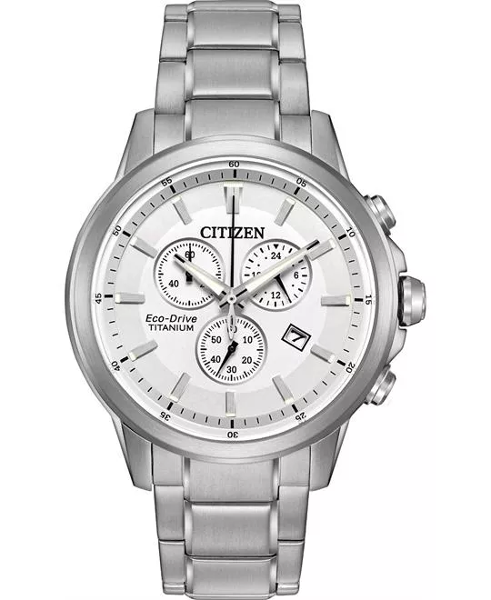 CITIZEN TI + IP Chronograph Titanium Watch 42MM