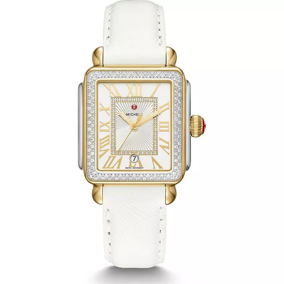 Deco Madison Diamond Leather Watch 33*35mm