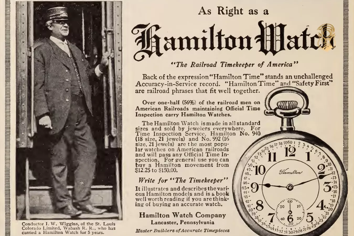 Đồng hồ Hamilton có lịch sử hơn 130 năm tuổi