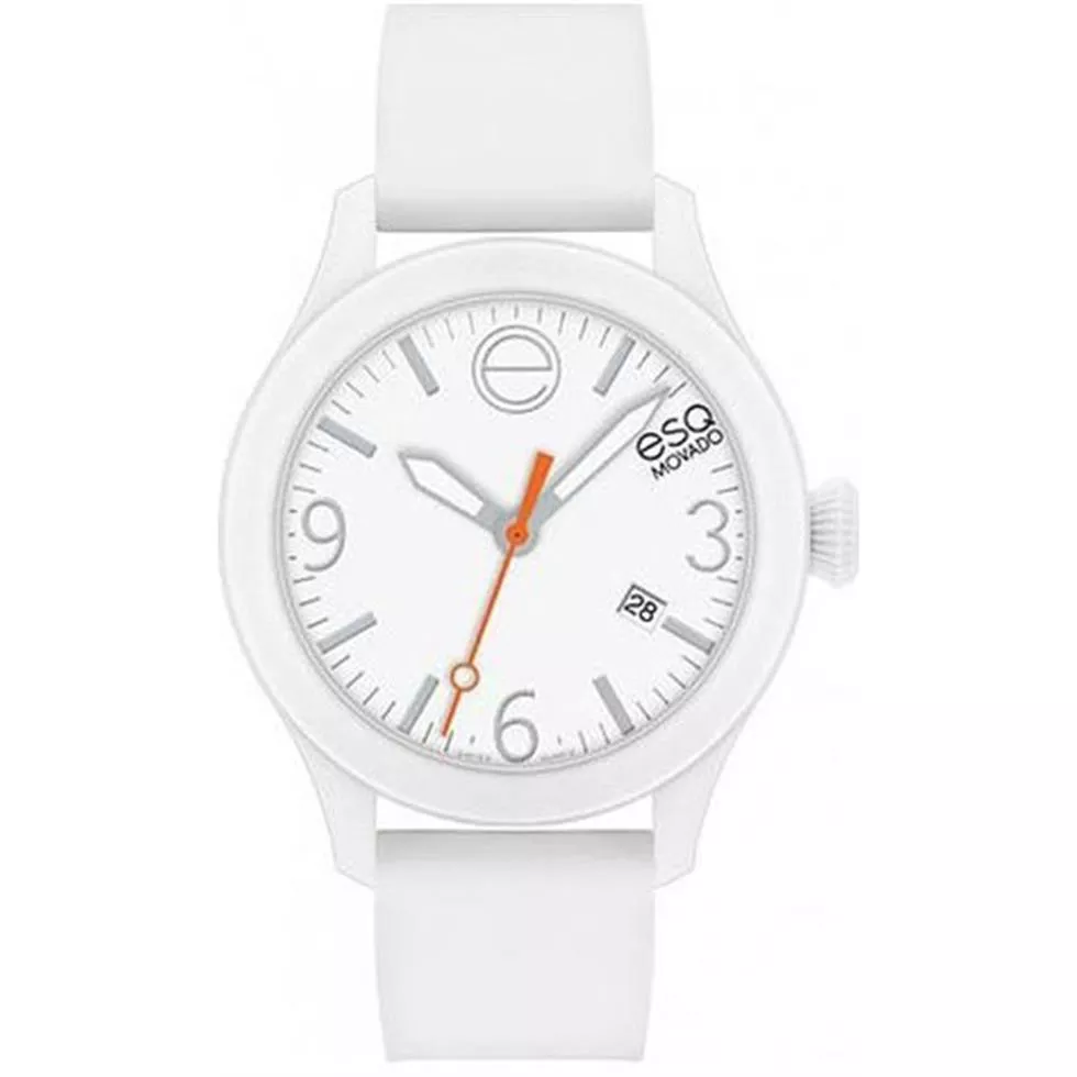ESQ Movado One White Silicone-Wrapped Watch 42mm