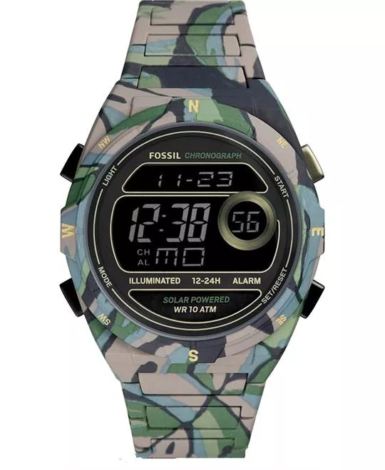 Everett Solar-Powered Digital Camo Watch 45MM