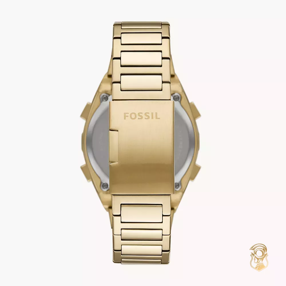 Everett Solar-Powered Digital Gold-Tone Watch 45MM