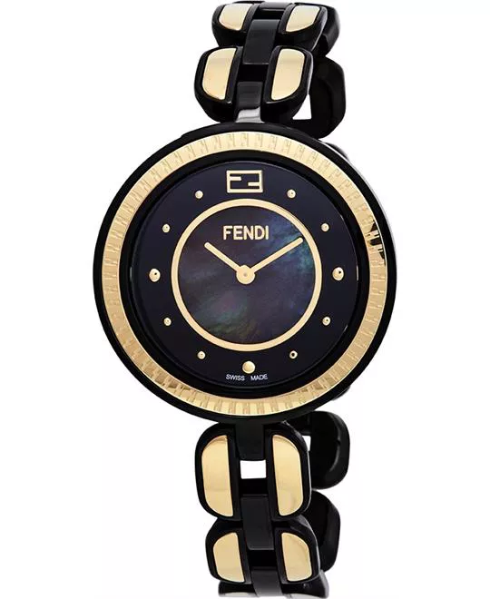 FENDI BLACK F375131500 MOTHER OF PEARL DIAL 36MM