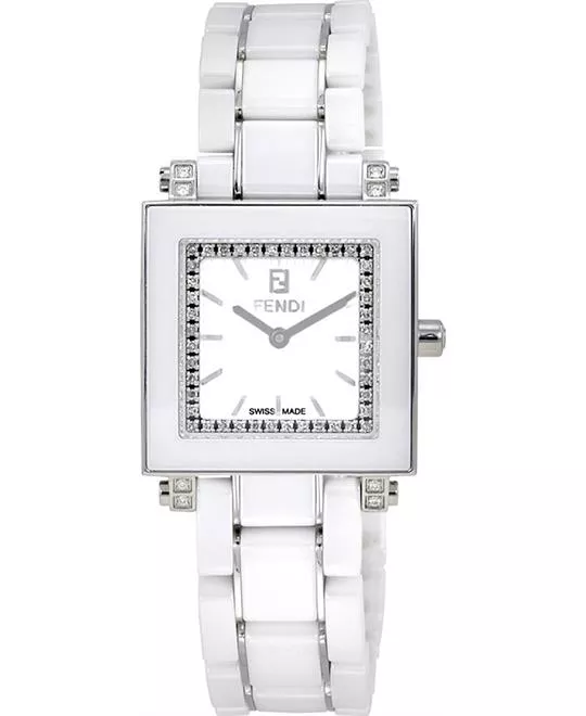 Fendi F622240DDC Ceramic Diamond Watch 25x25mm
