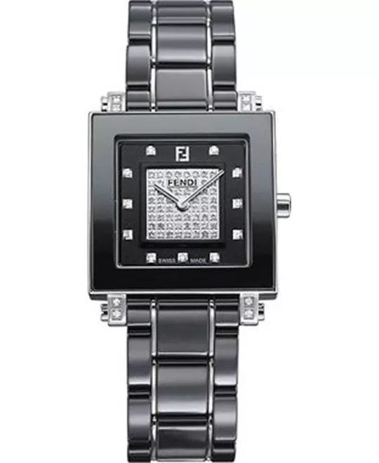 Fendi F625110DPDC Ceramic Diamond Watch 18mm