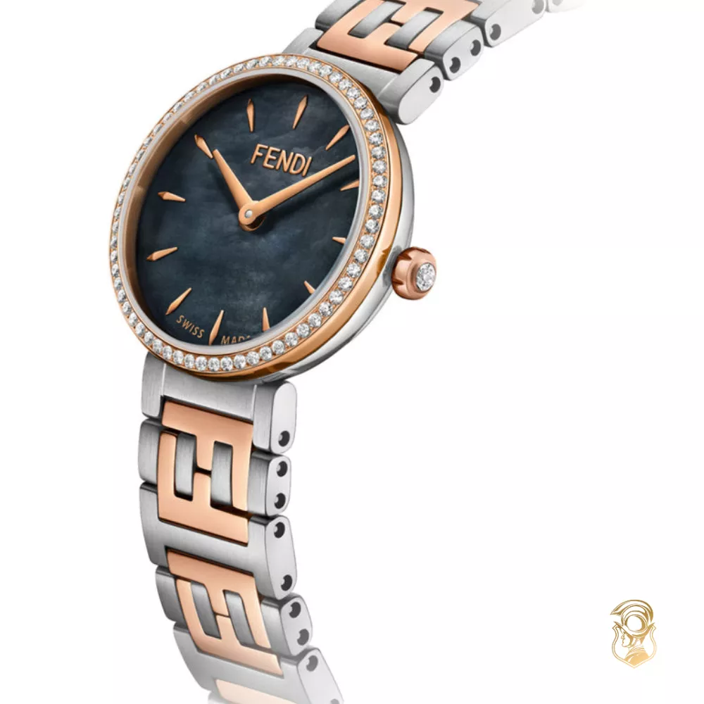 Fendi Forever Diamond Rose Gold Tone Watch 19mm