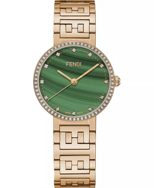 Fendi Forever Diamond Green Tone Watch 29mm 