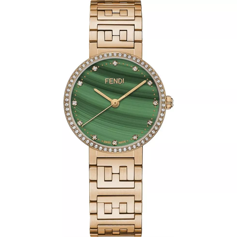 Fendi Forever Diamond Green Tone Watch 29mm 