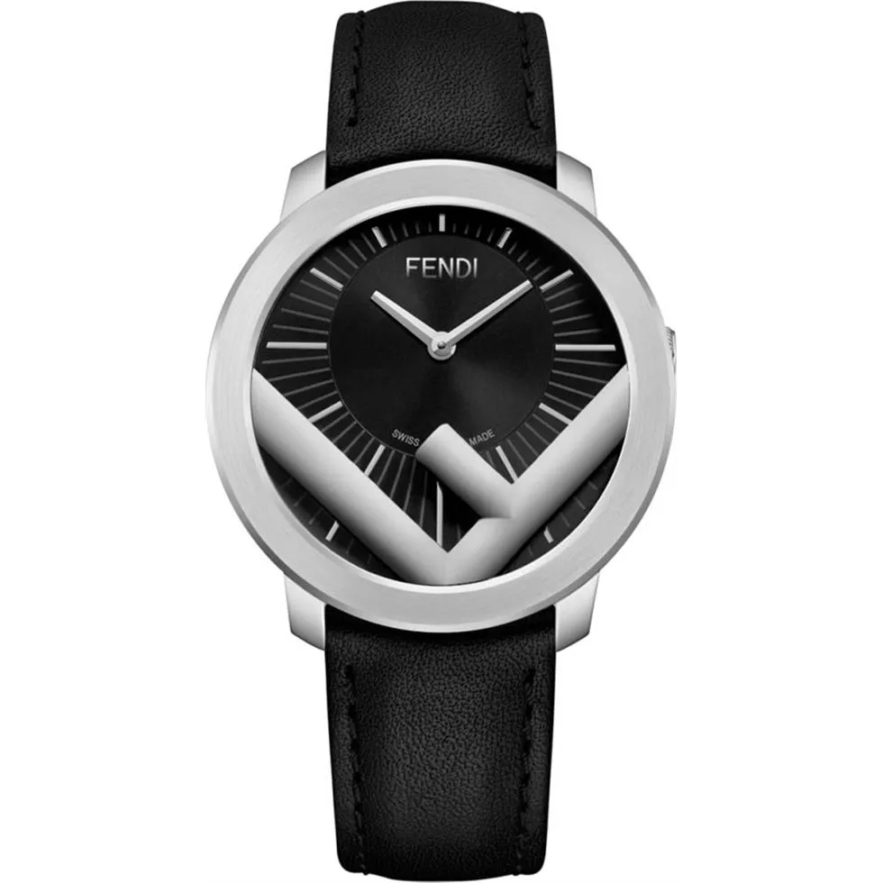 Fendi Logo F710011011  Run Away Black Dial Watch 41mm 