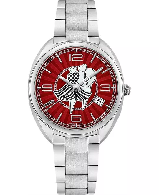 FENDI MOMENTO F233037300 LOVERS RED DIAL WATCH 34MM