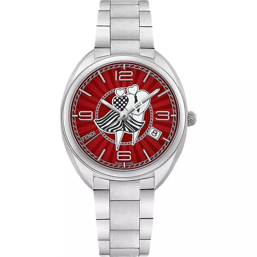 FENDI MOMENTO F233037300 LOVERS RED DIAL WATCH 34MM