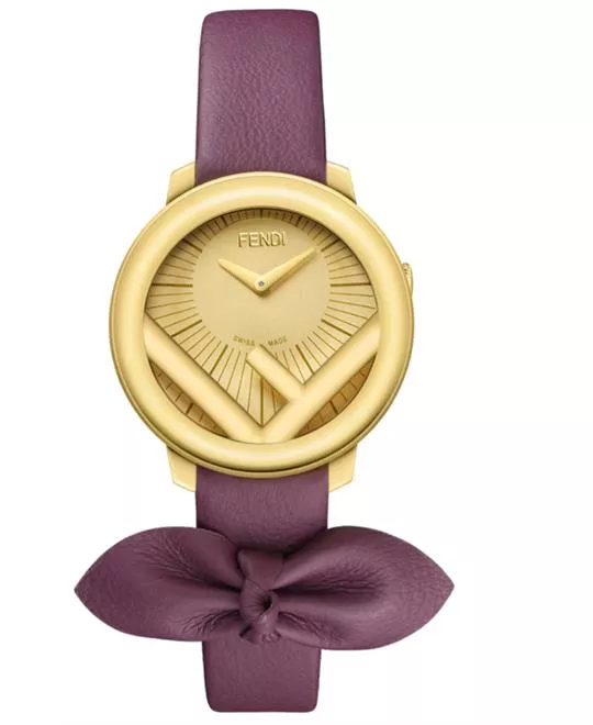 FENDI Run Away Leather Yellow Purple Watch 28mm