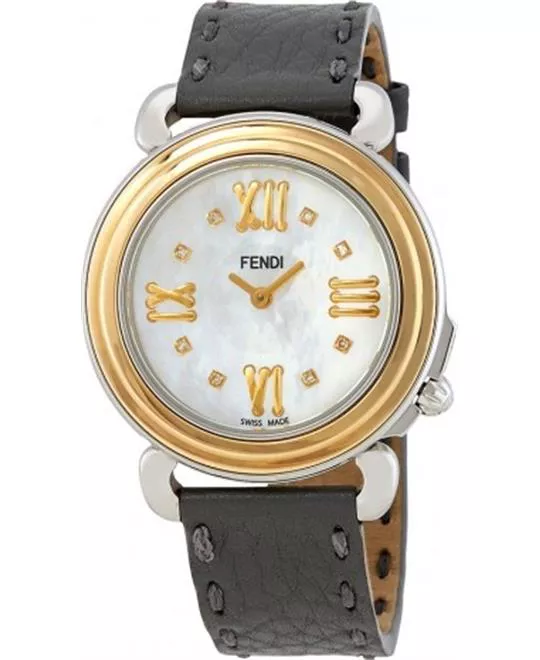 FENDI SELLERIA F8011345H0D1 WHITE MOTHER OF PEARL DIAL 37MM