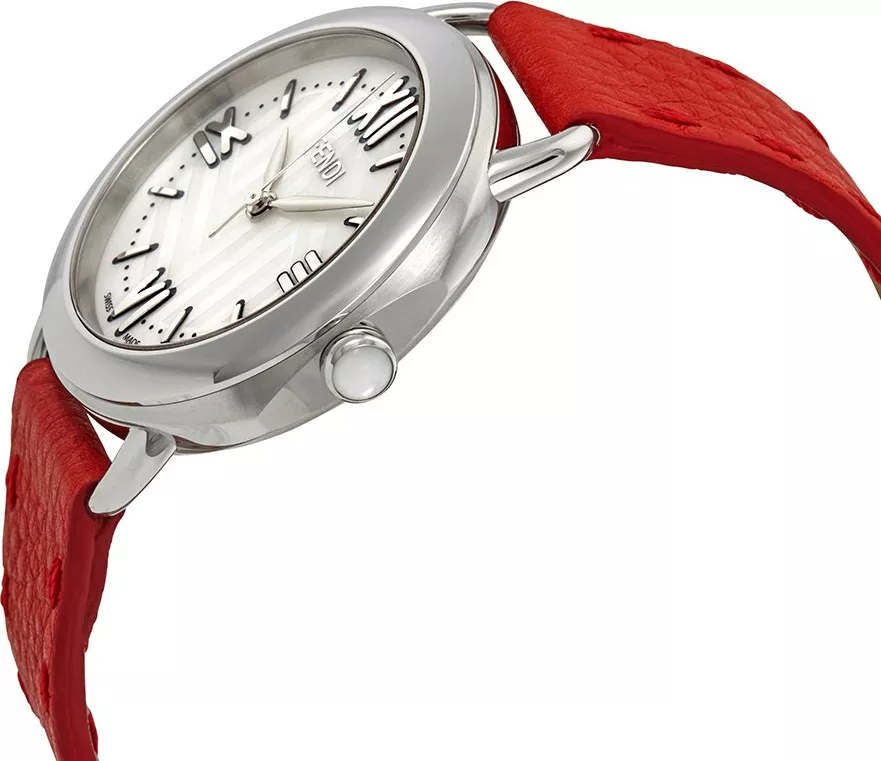 FENDI Selleria F8020345H0LL2-RD Red Leather Watch 36mm