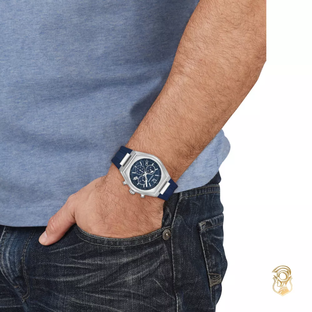 Ferragamo Tonneau Chrono Blue Watch 42mm