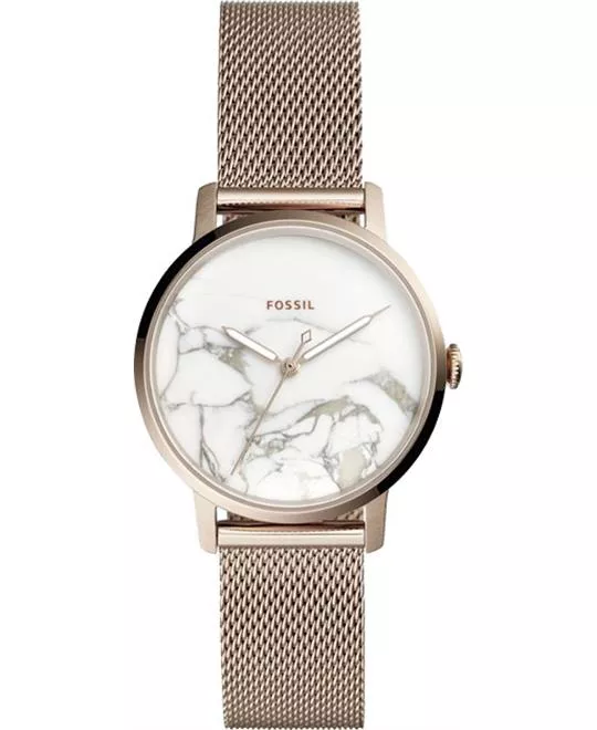 Fossil Analog White Dial Watch 34mm