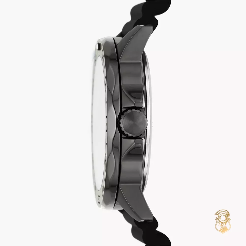 Fossil Bannon Date Black Silicone Watch 45mm