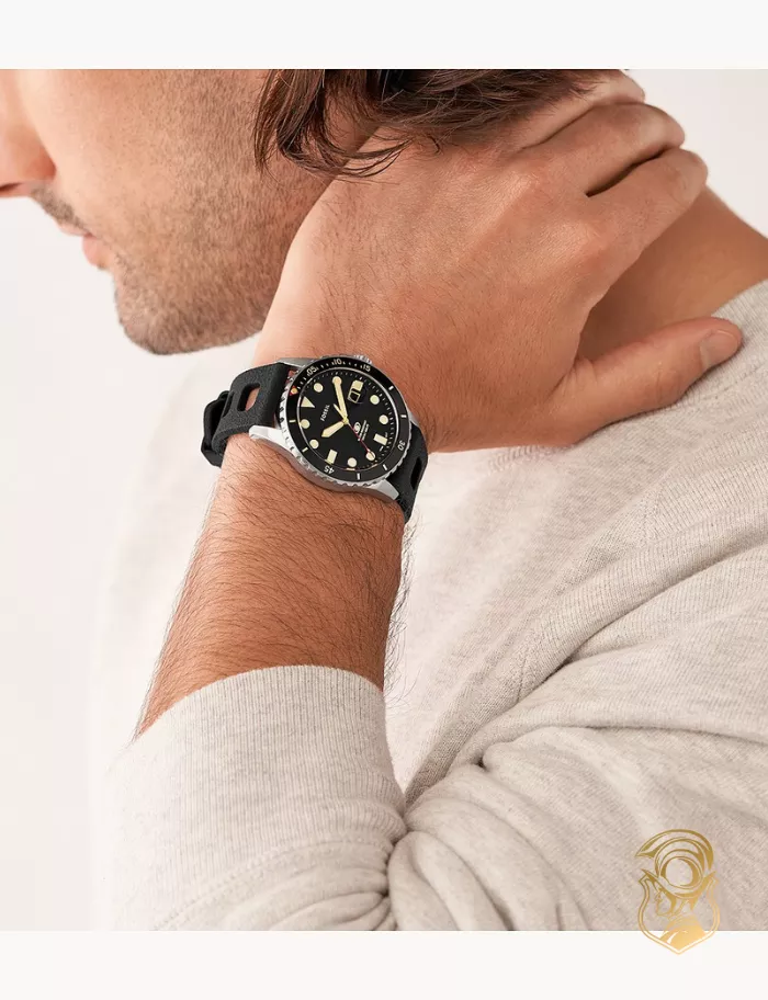 Fossil Black Silicone Watch 42mm