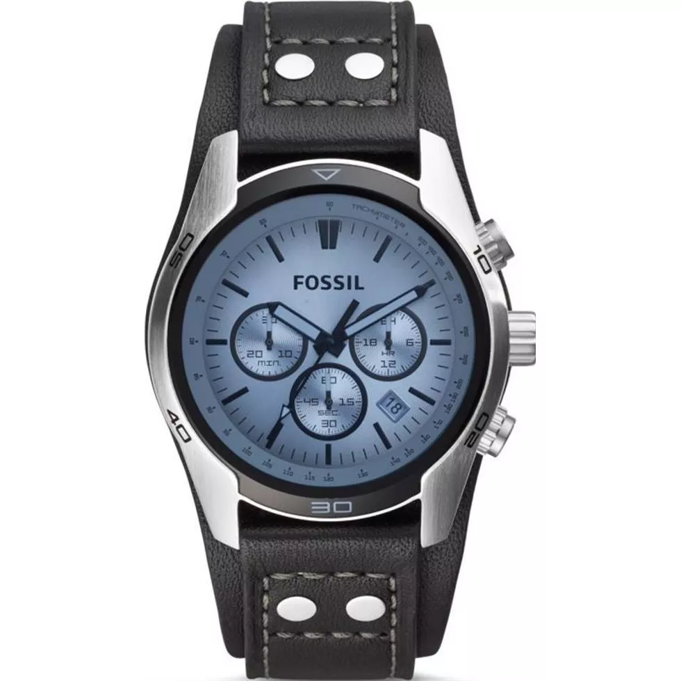 Fossil Blue Glass Chronograph Watch 45mm