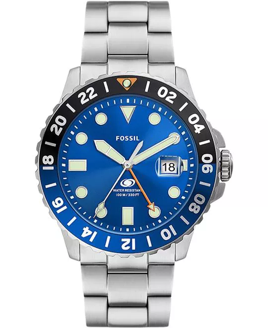 Fossil Blue GMT Stainless Steel Watch 46mm