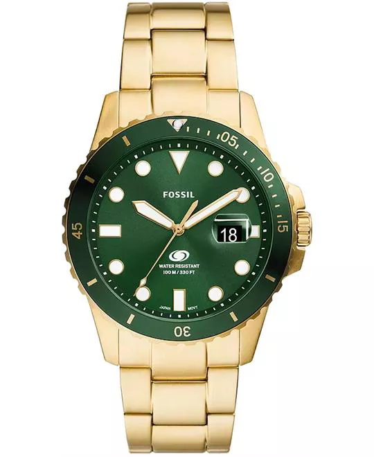 Fossil Blue Three-Hand Green-Tone Watch 42mm