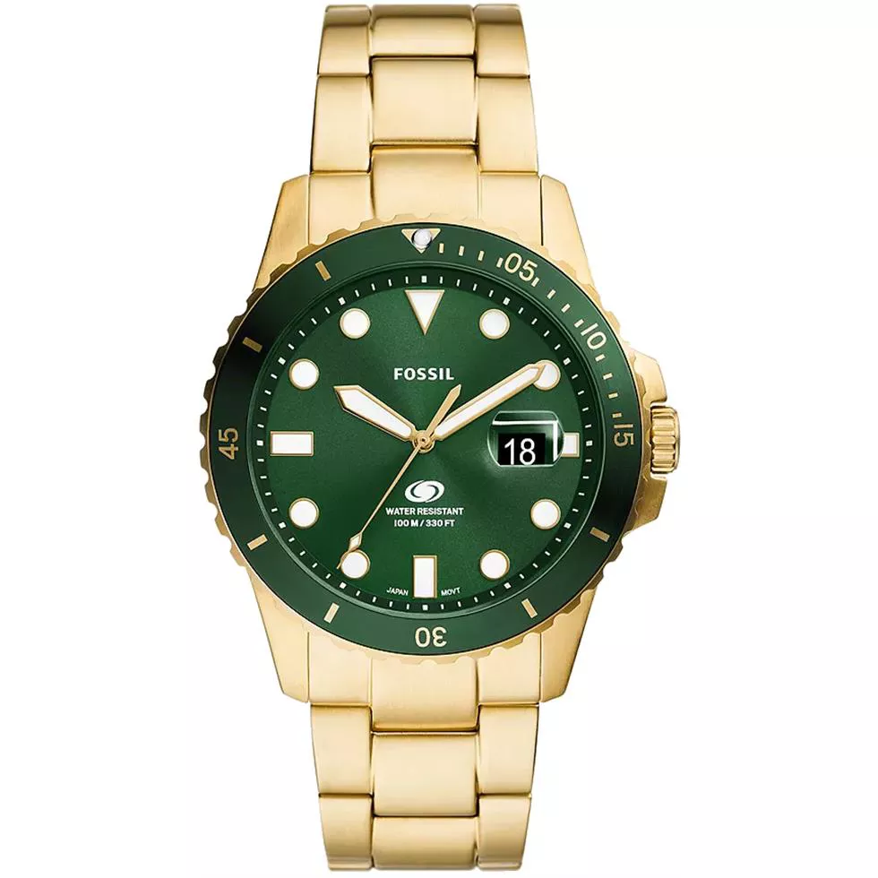 Fossil Blue Three-Hand Green-Tone Watch 42mm