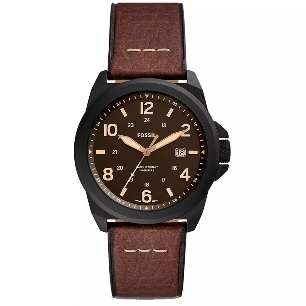 Fossil Bronson Brown Eco Leather Watch 40mm