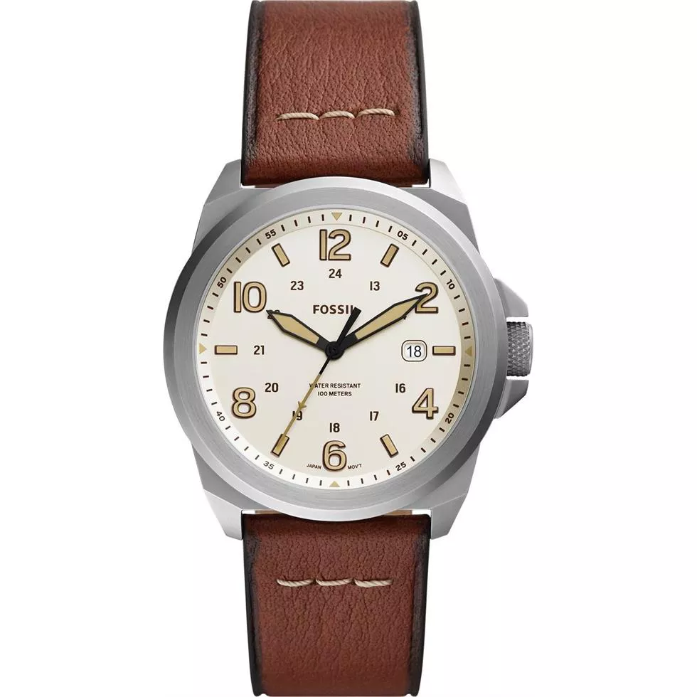Fossil Bronson Date Medium Brown Eco Leather Watch 40MM