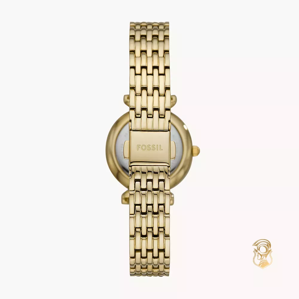 Fossil Carlie Mini Three-Hand Gold-Tone Stainless Steel Watch 28mm