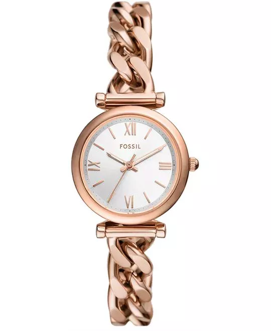 Fossil Carlie Three-Hand Rose Gold-Tone Stainless Steel Watch 28mm