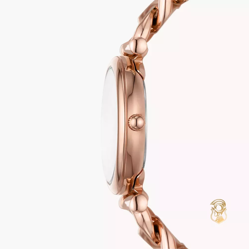 Fossil Carlie Three-Hand Rose Gold-Tone Stainless Steel Watch 28mm