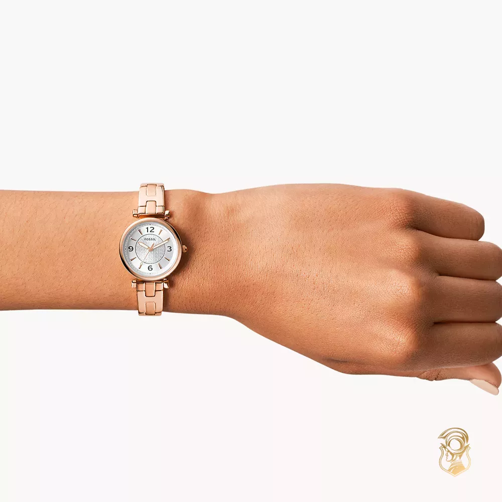 Fossil Carlie Three-Hand Rose Gold-Tone Watch 28mm