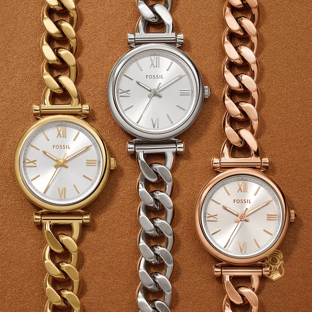 Fossil Carlie Three-Hand Stainless Steel Watch 28mm