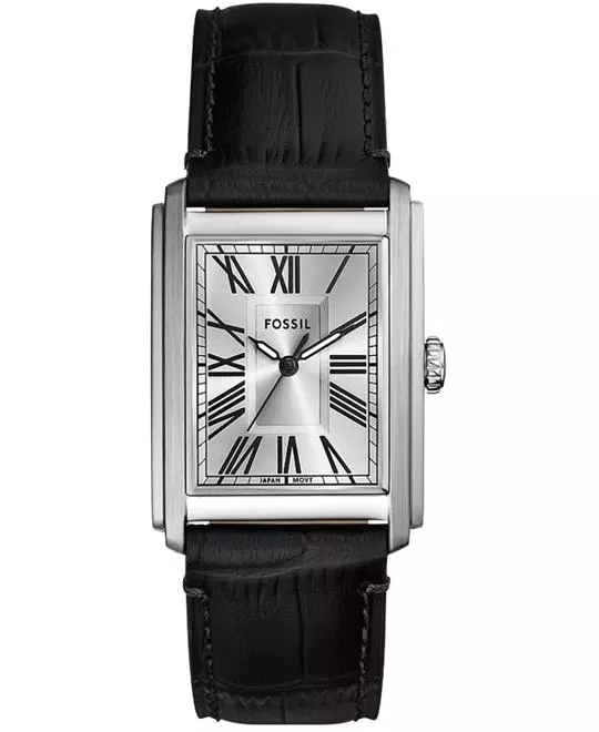 Fossil Carraway Black Croco Leather Watch 30mm