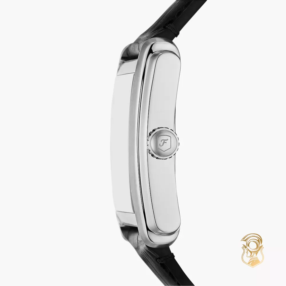 Fossil Carraway Black Croco Leather Watch 30mm