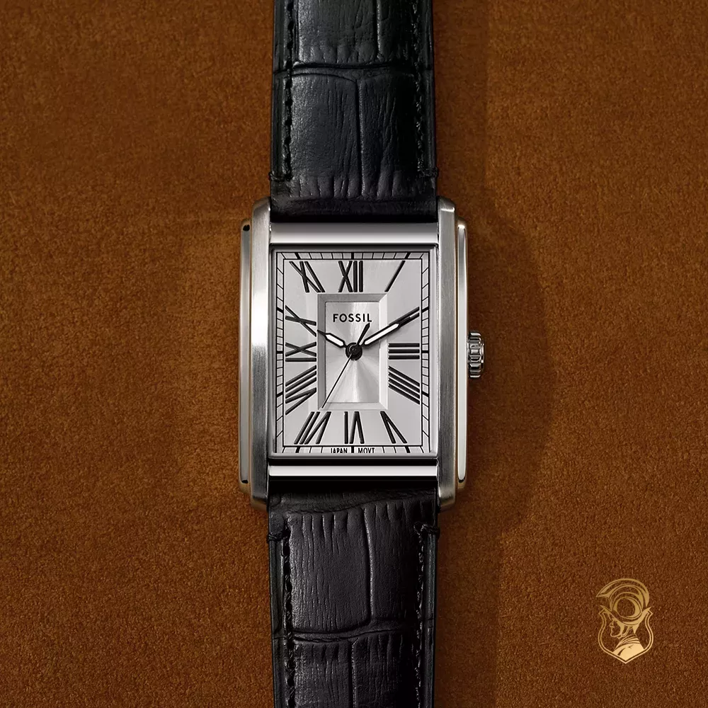 Fossil Carraway Black Croco Leather Watch 30mm