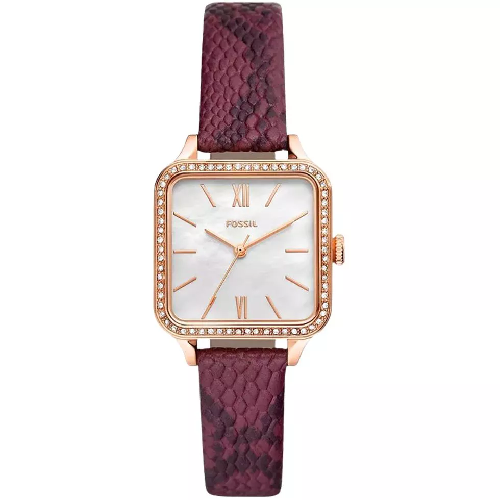 Fossil Colleen Three-Hand Red Leather Watch 28mm