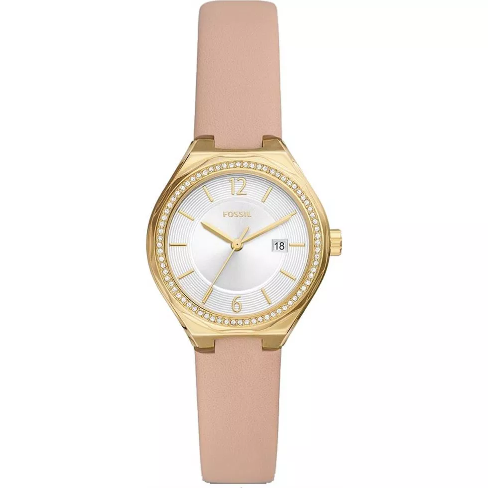 Fossil Eevie Date Pink Leather Watch 30mm