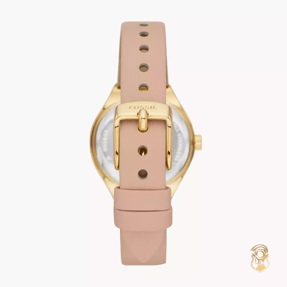 Fossil Eevie Date Pink Leather Watch 30mm