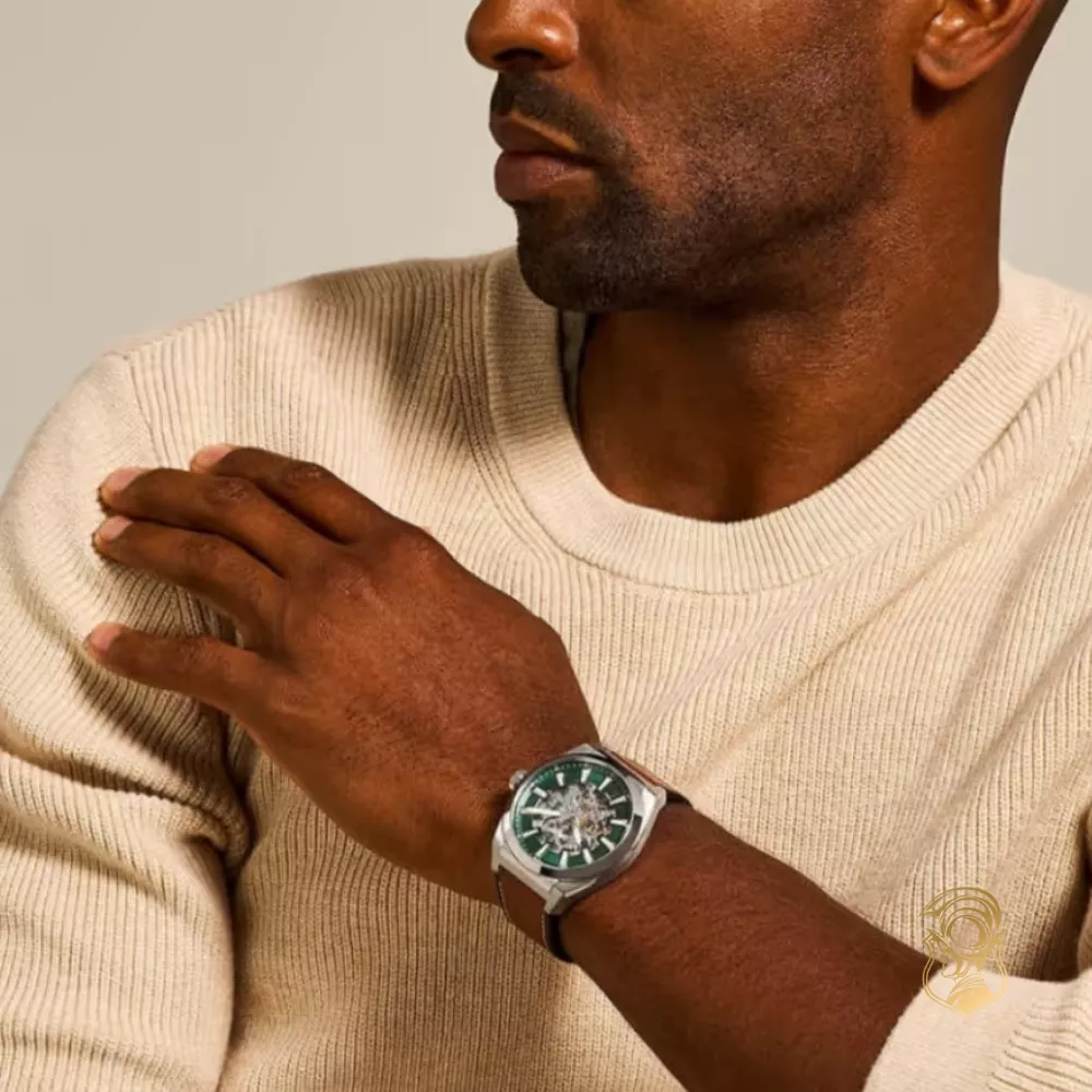 Fossil Everett Automatic Brown Leather Watch 42mm