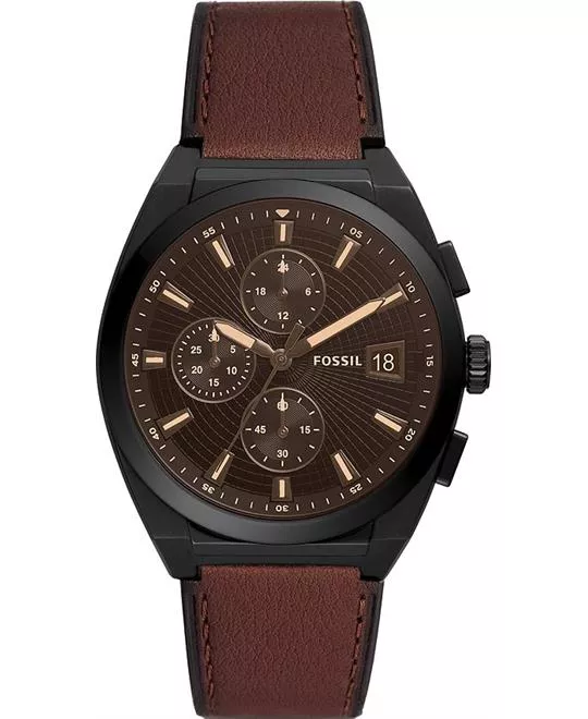 Fossil Everett Chronograph Brown LiteHide™ Watch 42mm
