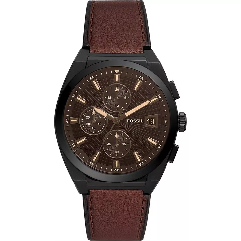 Fossil Everett Chronograph Brown LiteHide™ Watch 42mm