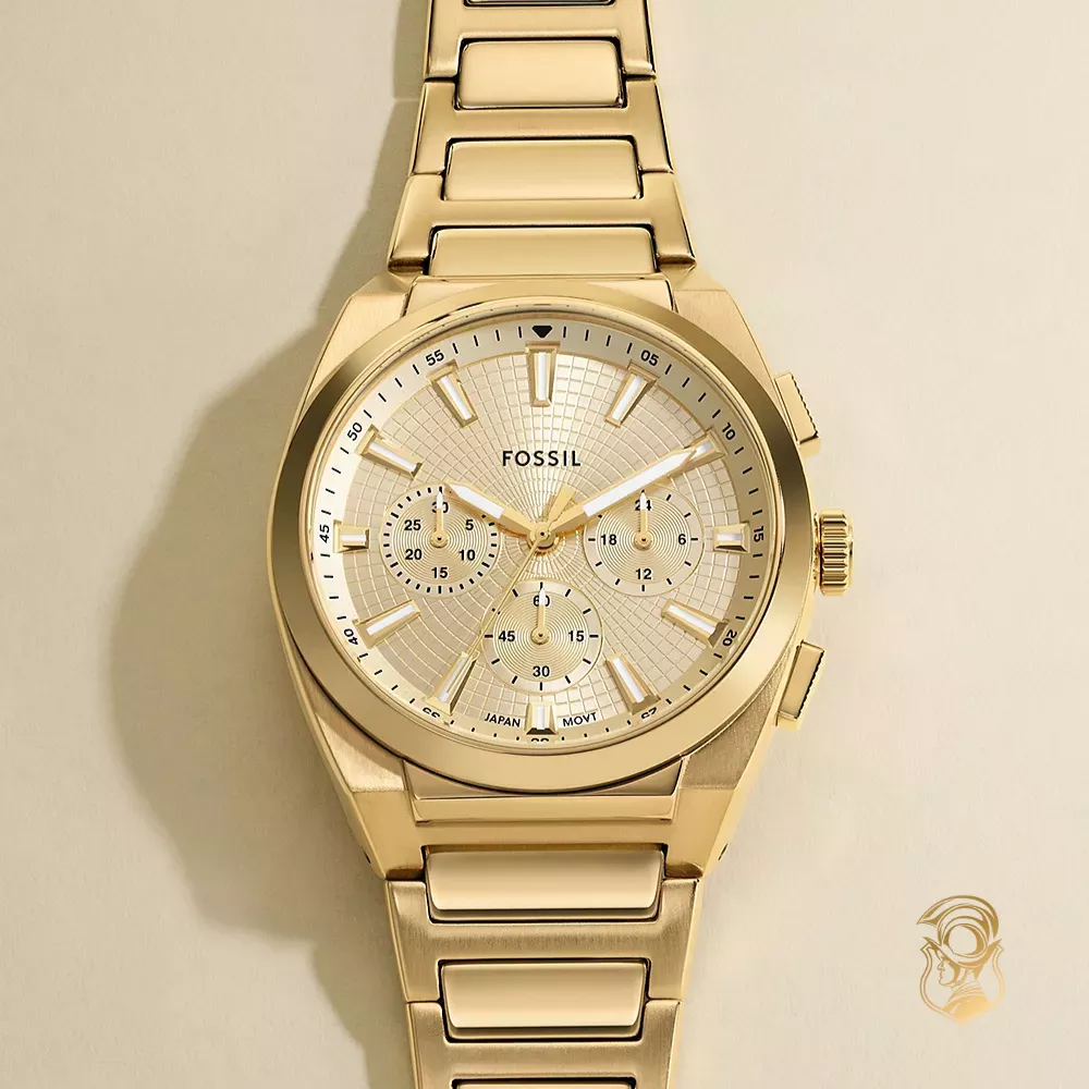 Fossil Everett Chronograph Gold-Tone Stainless Steel Watch 44mm