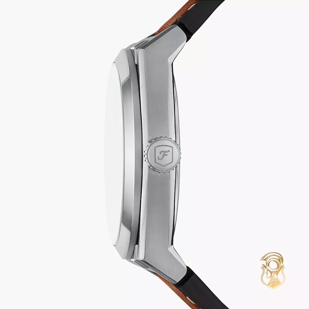 Fossil Everett Three-Hand Date Brown Leather Watch 42mm